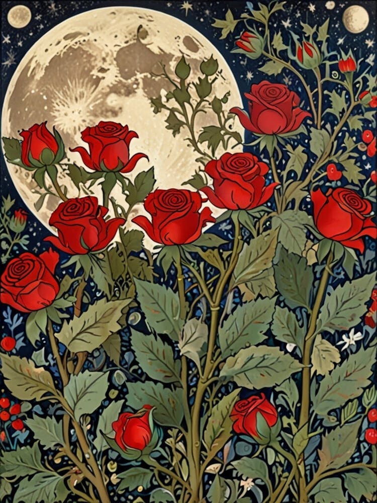 William Morris Roses In The Moonlight 3