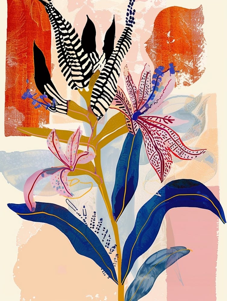 Colourful Flower Illustration Lobelia 1