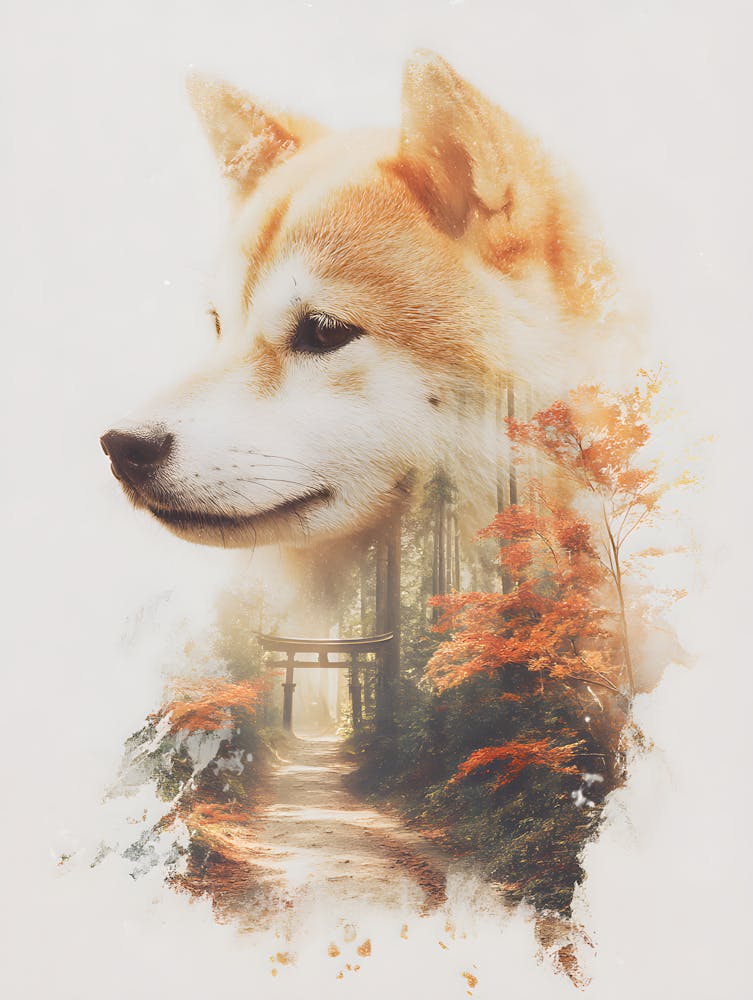 Impressive Shiba Inu Double Exposure 16