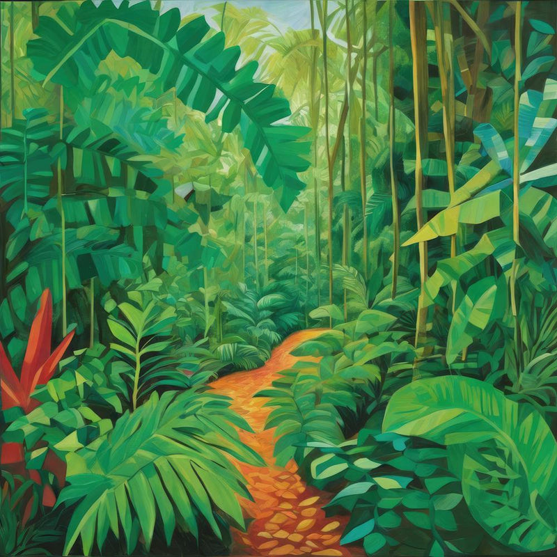 Amazon Rain Forest Series in Style of David Hockney