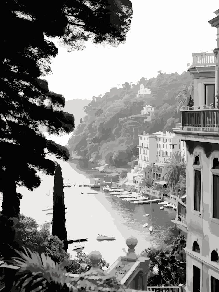 Portofino, Italy, Black And White Photography 3