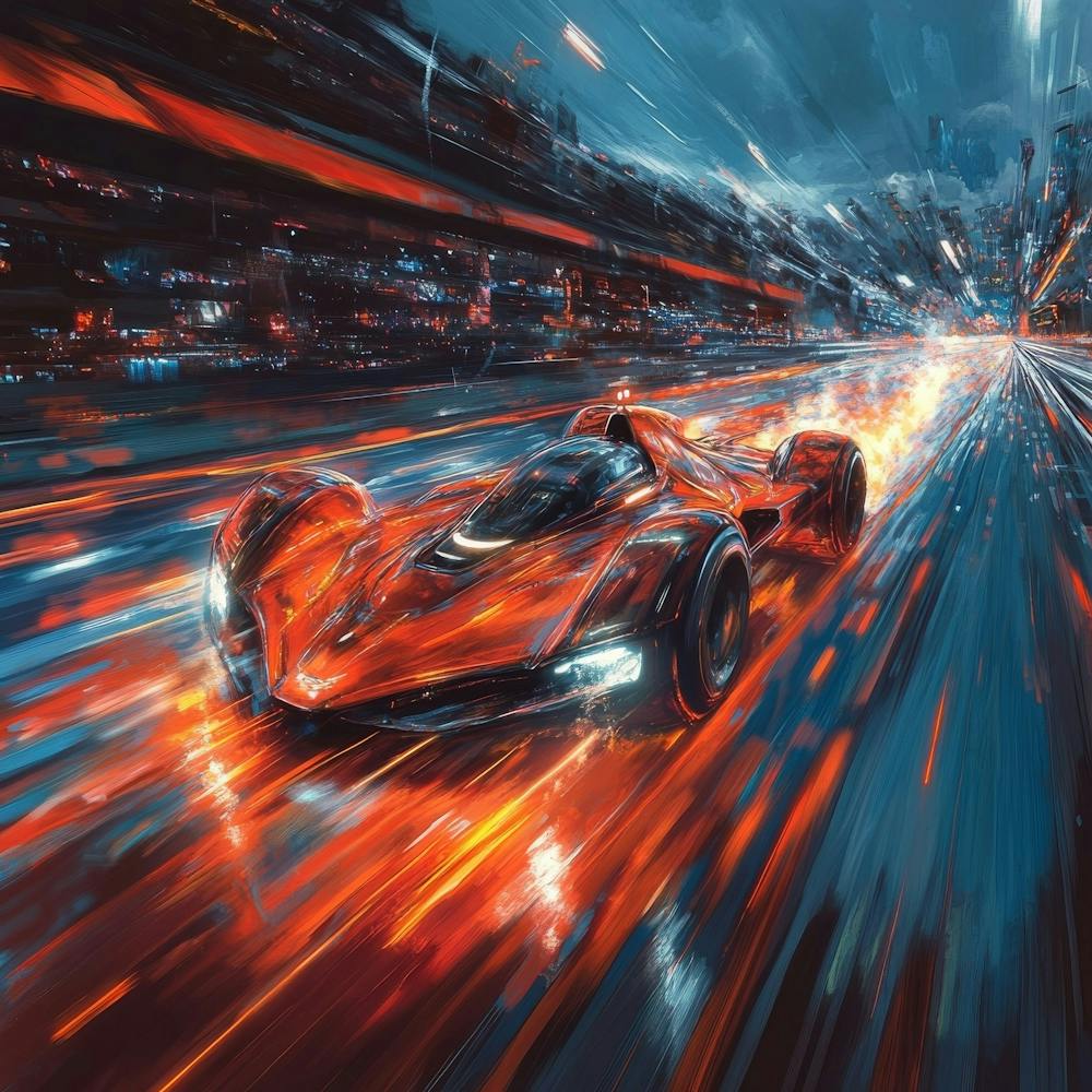 Futuristic Racing Car Art