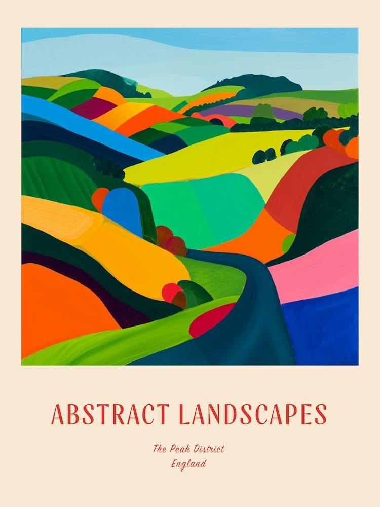 Colourful Abstract The Peak District England 1 Poster