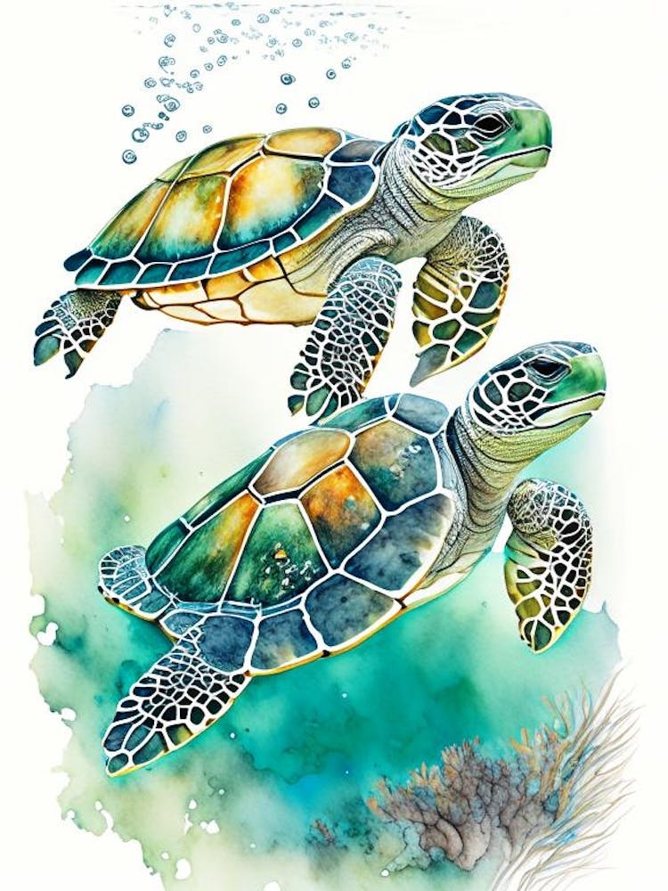 Conservation Sea Turtles, Sea Turtle Cute Neon 1