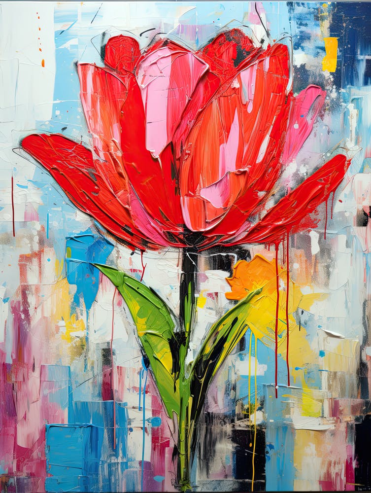Blossom Dreams: Neo-Expressionist Tulips