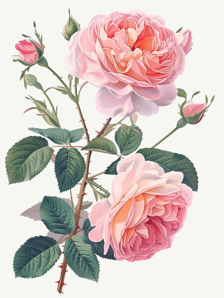English Roses Painting Sketch Style 2