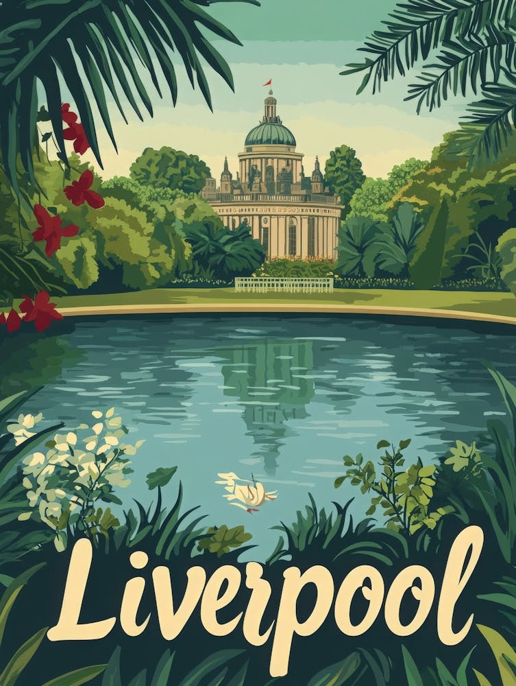Aihrgdesign A Mid Century Modern Travel Poster For Liverpool