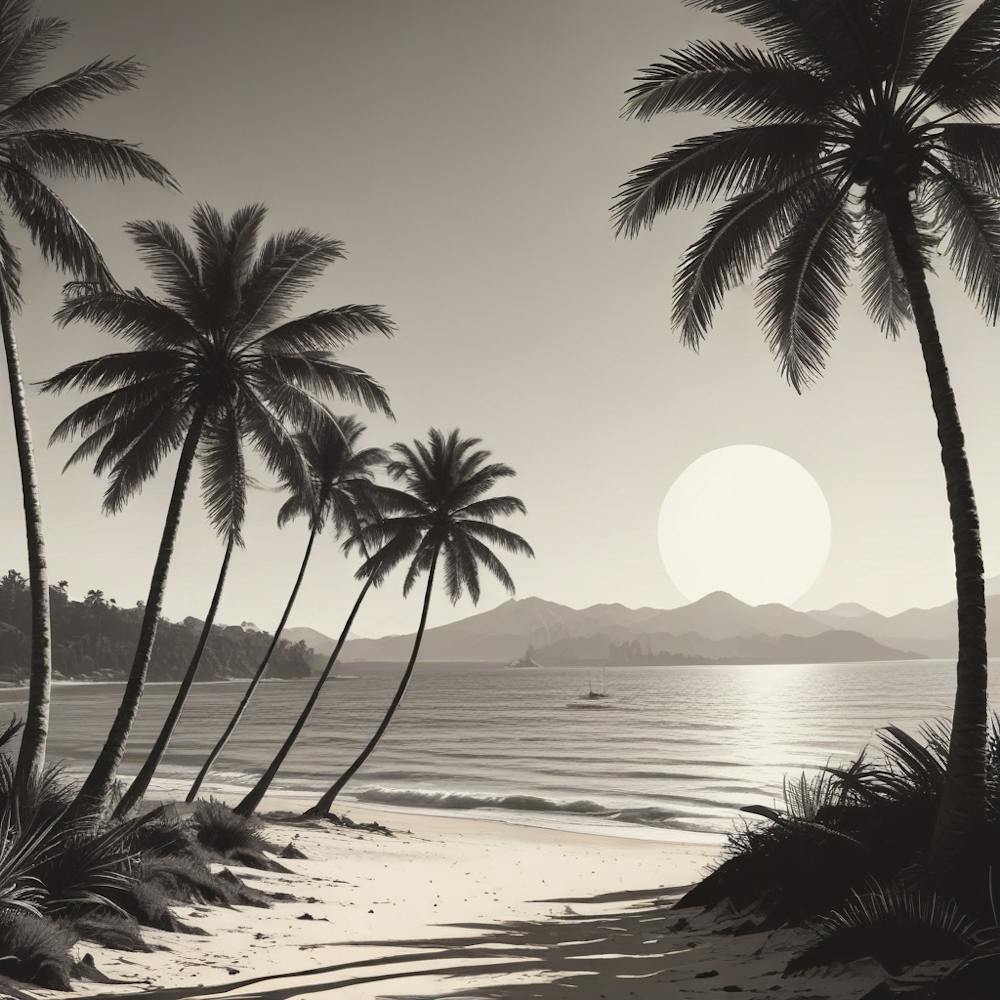 Palm Trees On The Beach