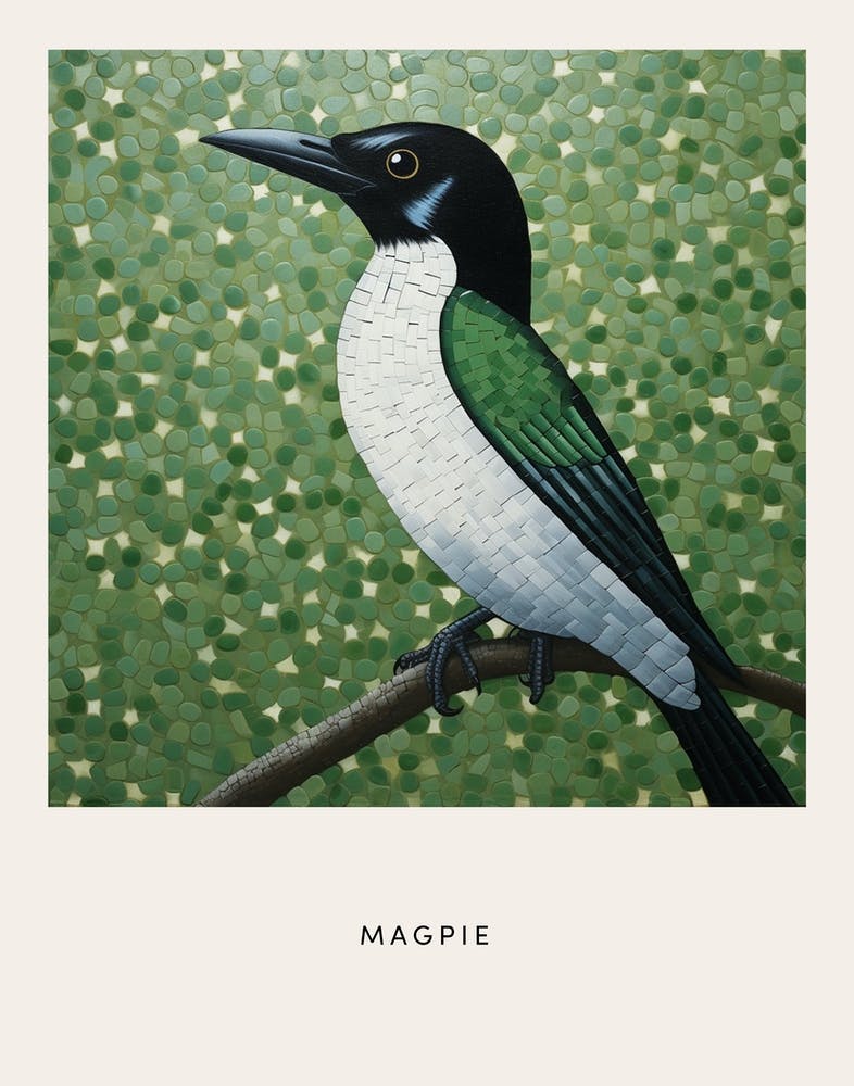 Ohara Koson Inspired Bird Painting Magpie 3 Poster