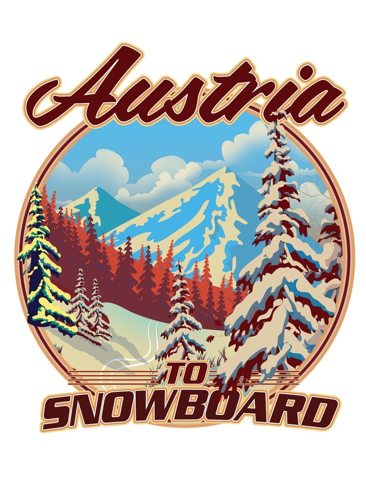 Austria To Snowboard Travel poster