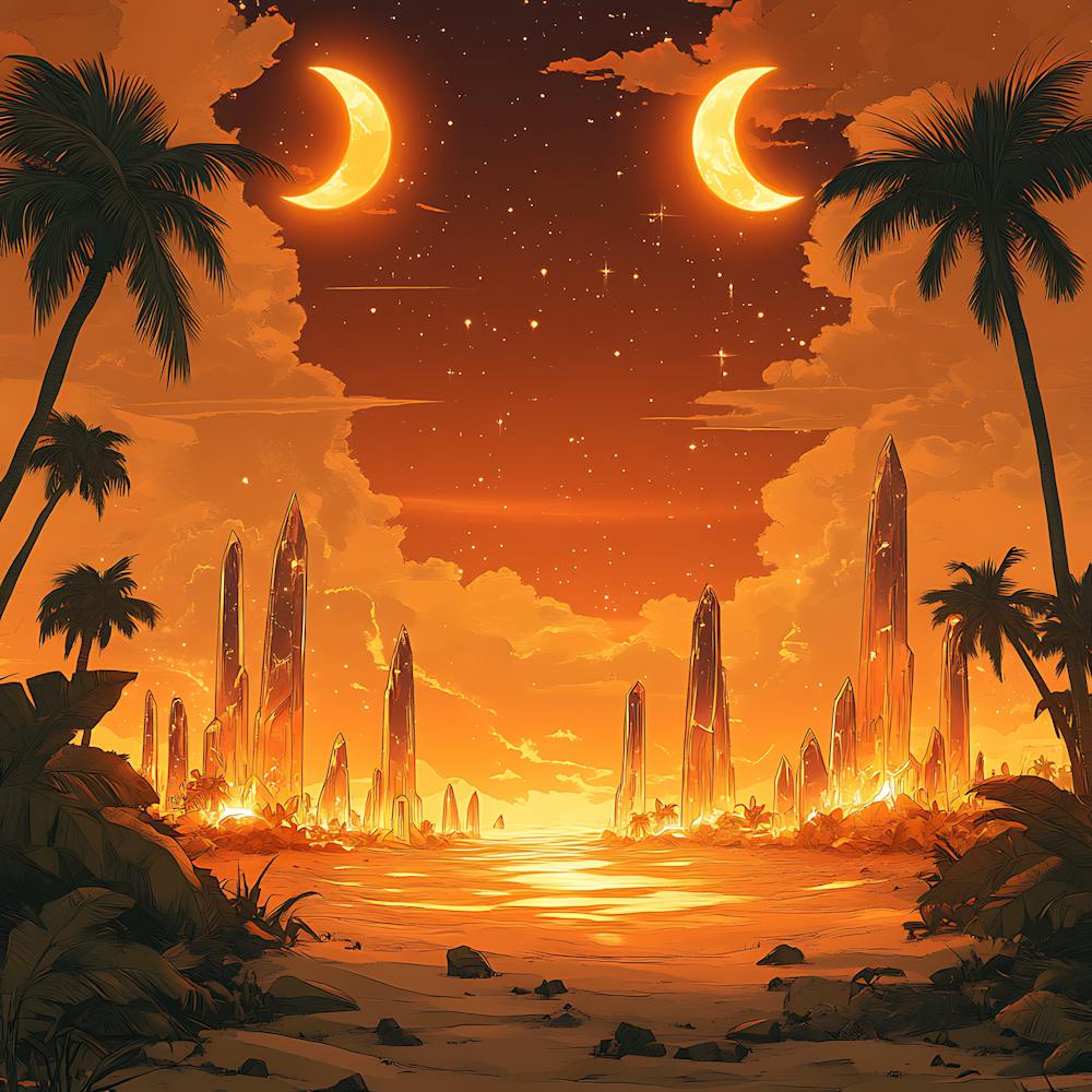 Mystical Desert Landscape Backdrop