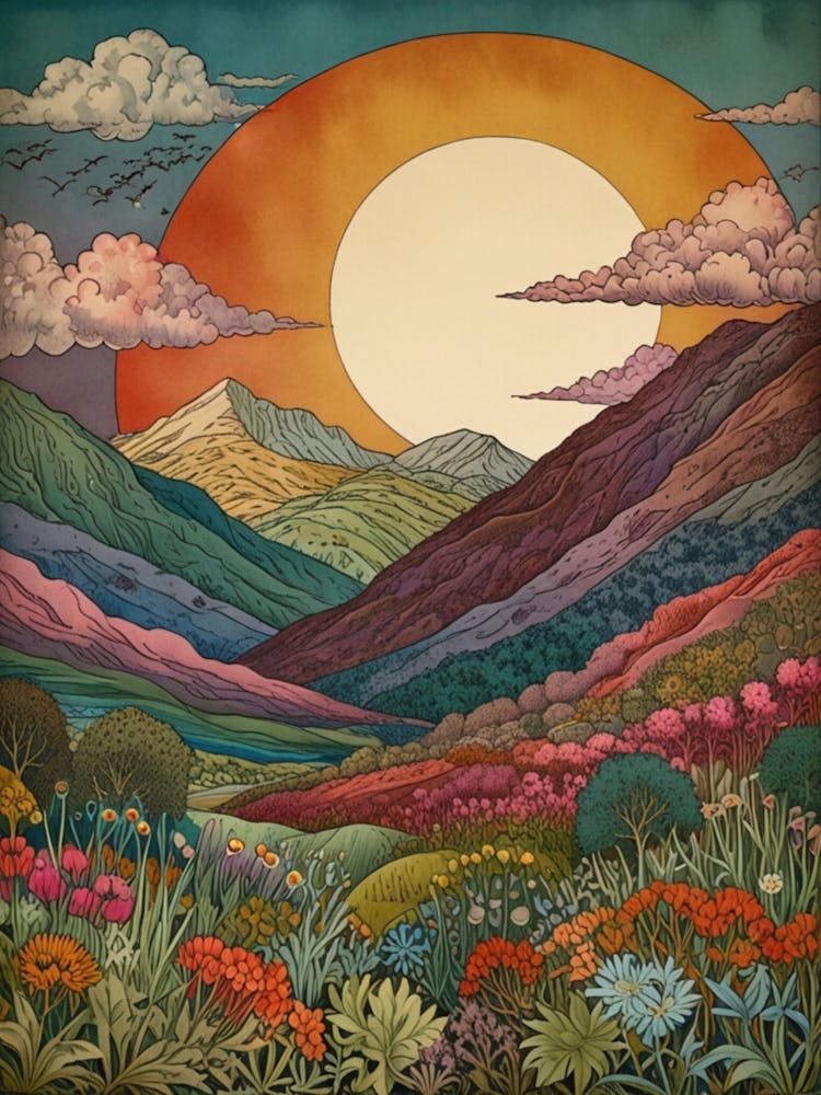 Sunset In The Mountains