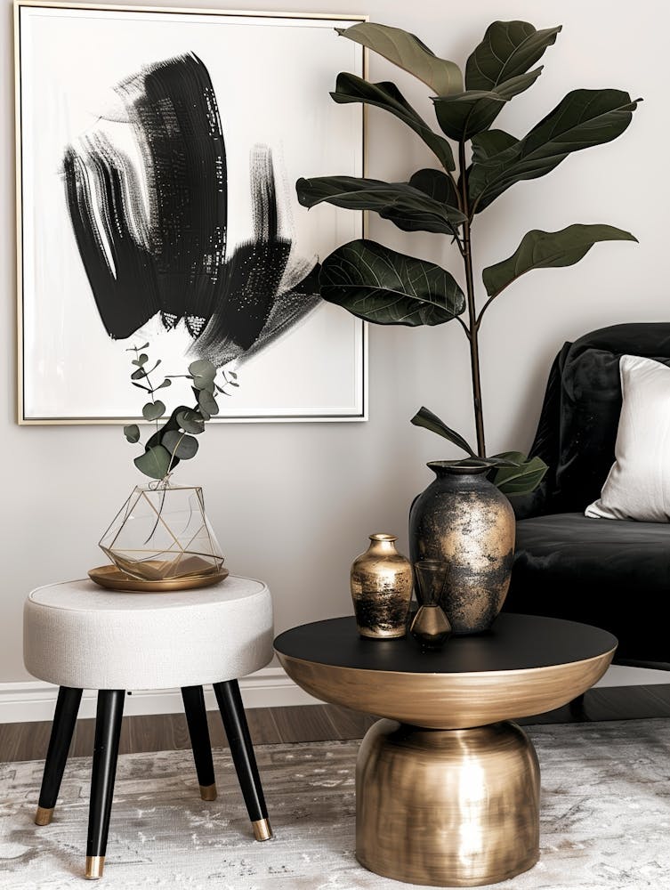 Gold And Black Living Room