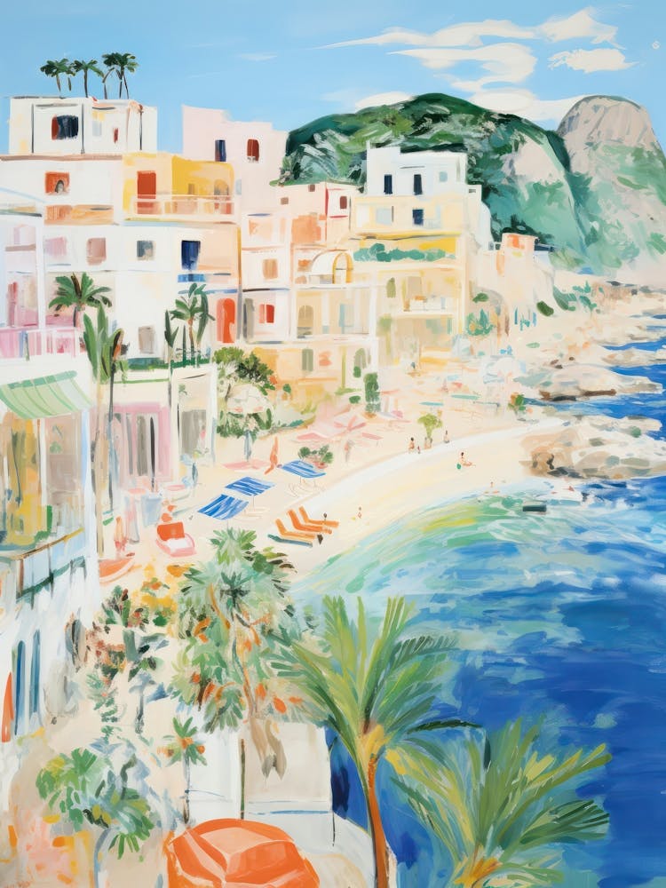 San Vito Lo Capo, Sicily   Italy Beach Club Lido Watercolour 4