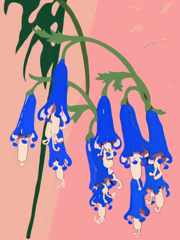 Bluebells Flower Big Bold Illustration 1