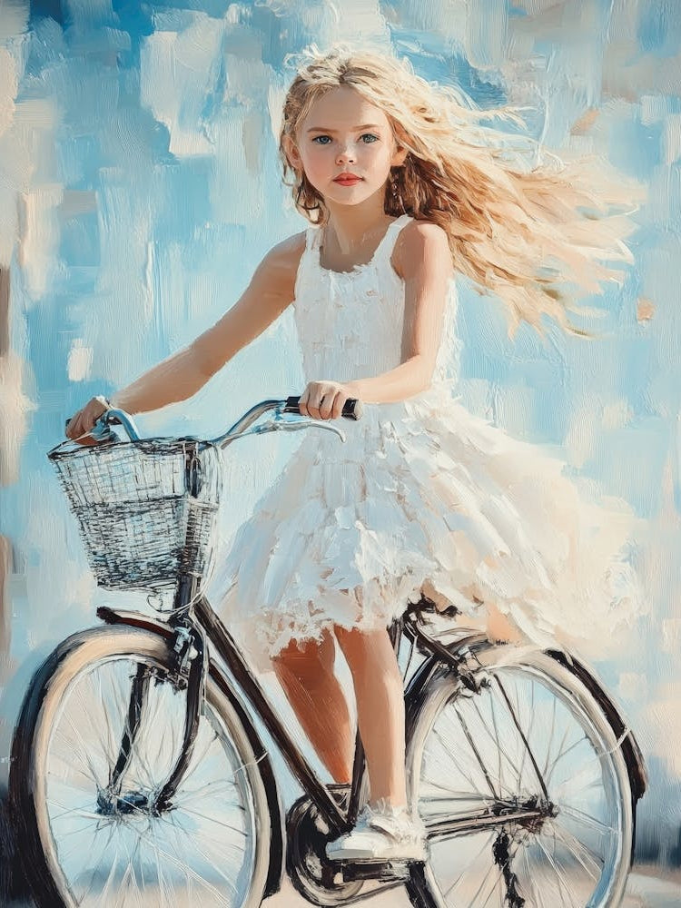 Little Girl Riding A Bike