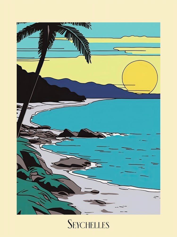 Poster Of Minimal Design Style Of Seychelles 2