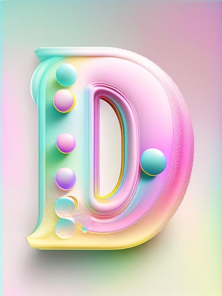 D, Alphabet Bubble Rainbow 2