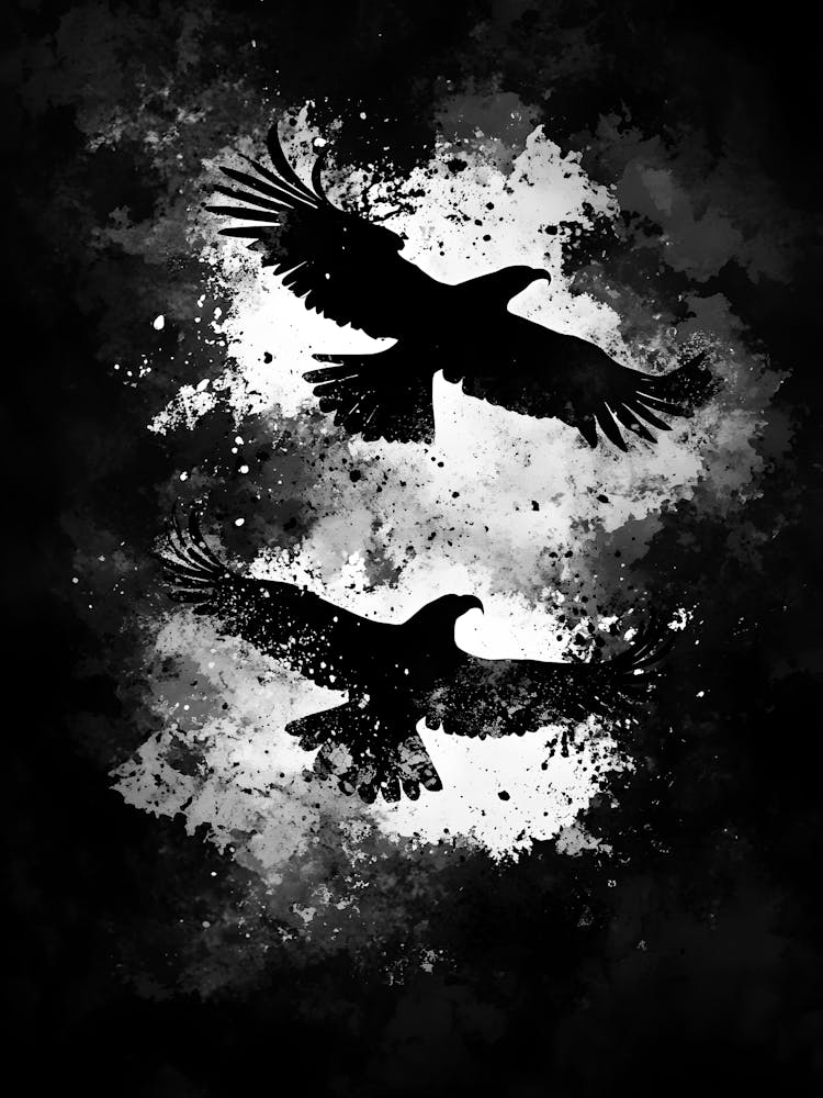 Ravens In Flight