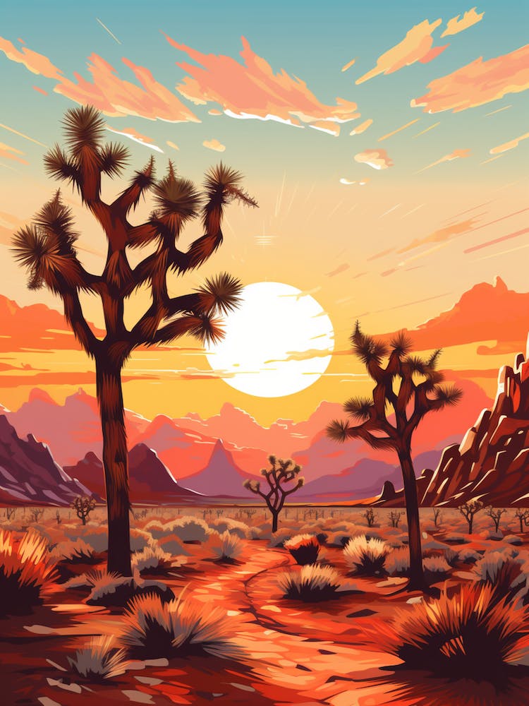 Joshua Tree At Sunset In Nat Viga Style (4)