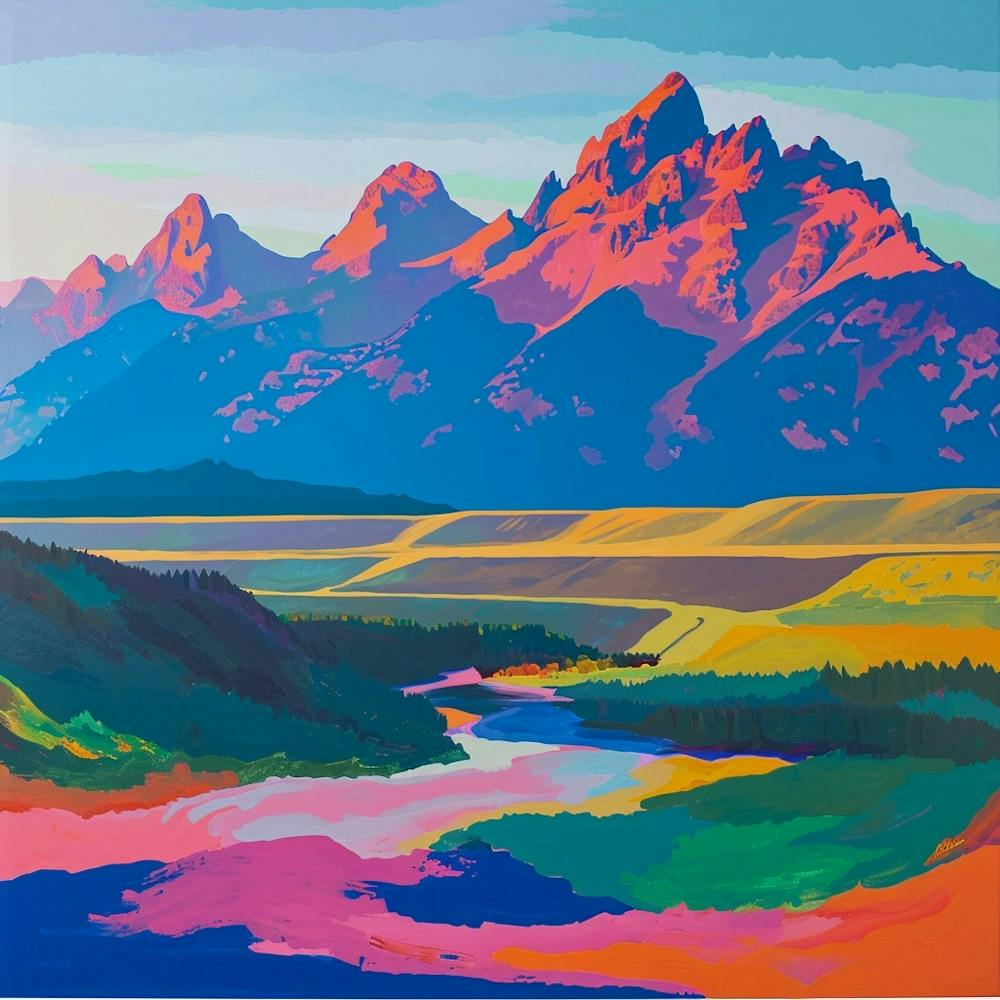 Colourful Abstract Grand Teton National Park Usa 5
