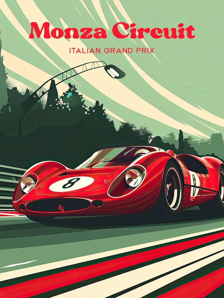 Monza Circuit Grand Prix Racing Digital Travel Art