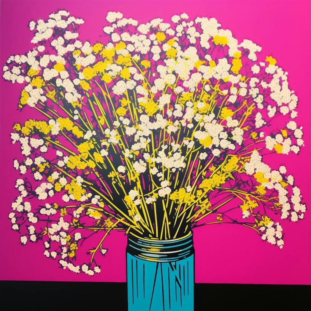 Gypsophila Babys Breath 2 Pop Art Illustration Square