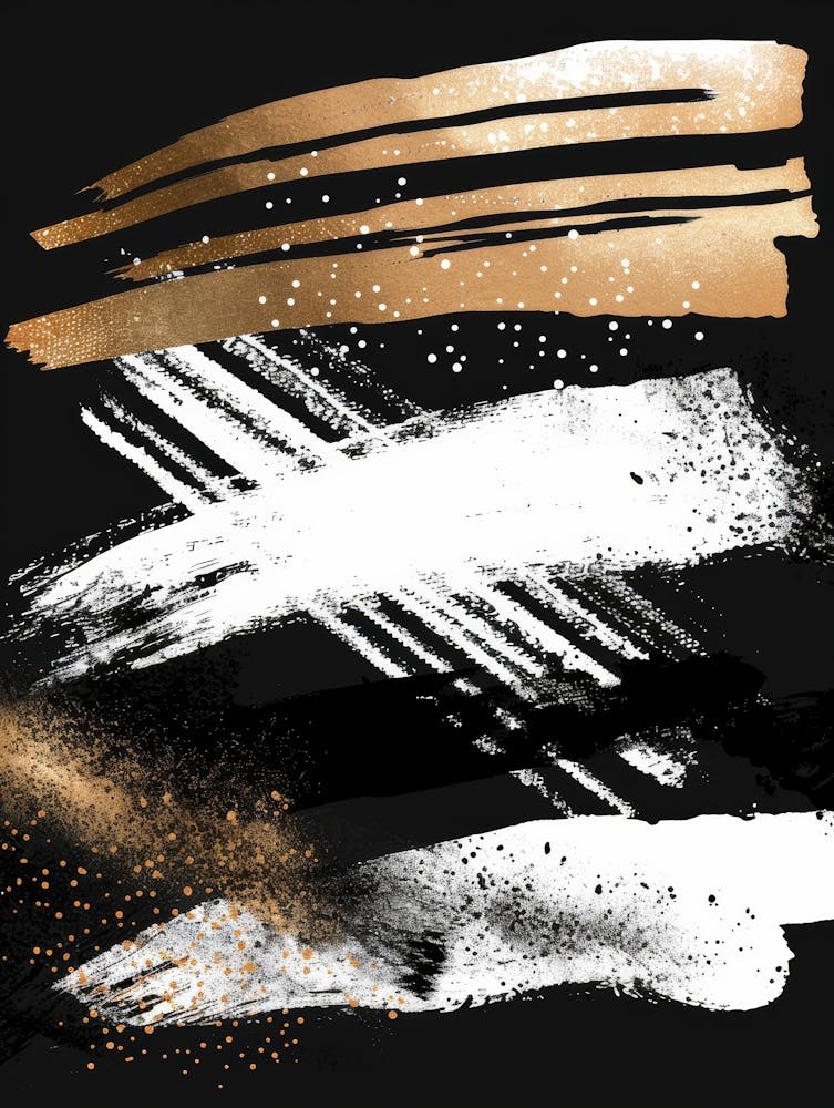 Gold And Black Brush Strokes 22