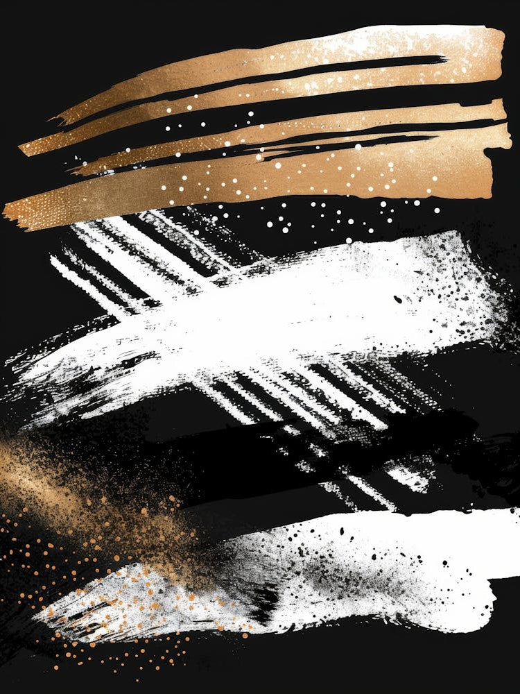 Gold And Black Brush Strokes 22