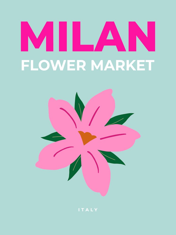 Flower Market Milan Italy Turquoise And Pink