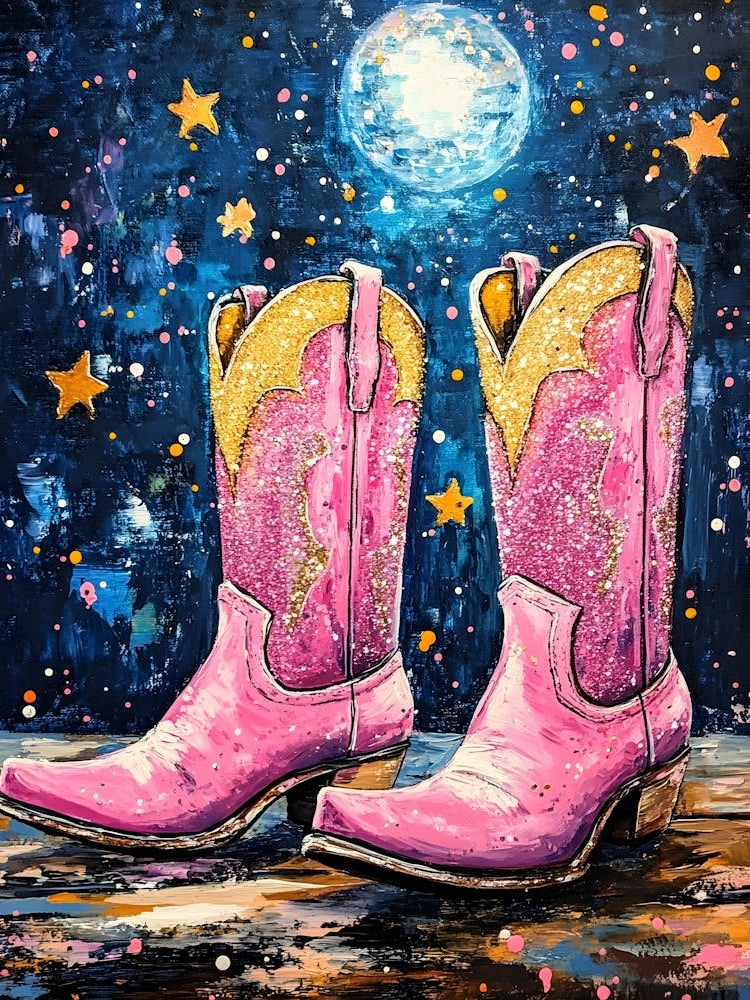 Pink Sparkly Cowgirl Boots 3