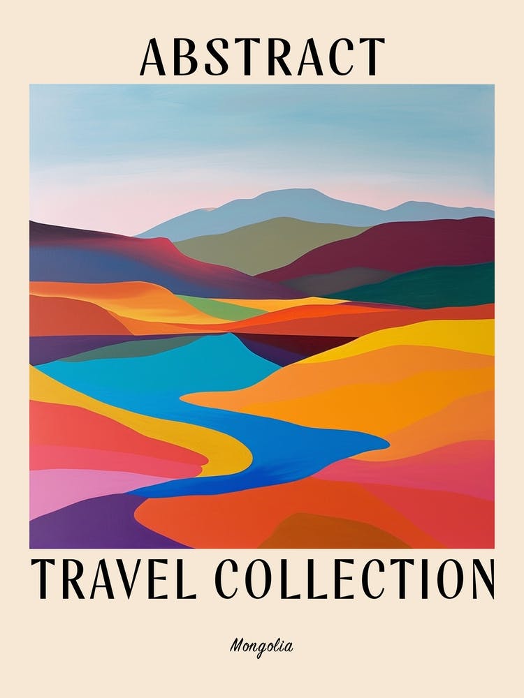 Abstract Travel Collection Poster Mongolia 3