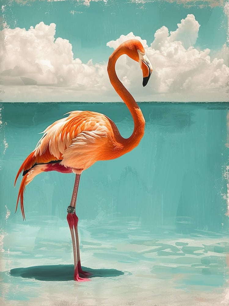 Greater Flamingo Yucatan Peninsula Mexico Tropical Illustration 2