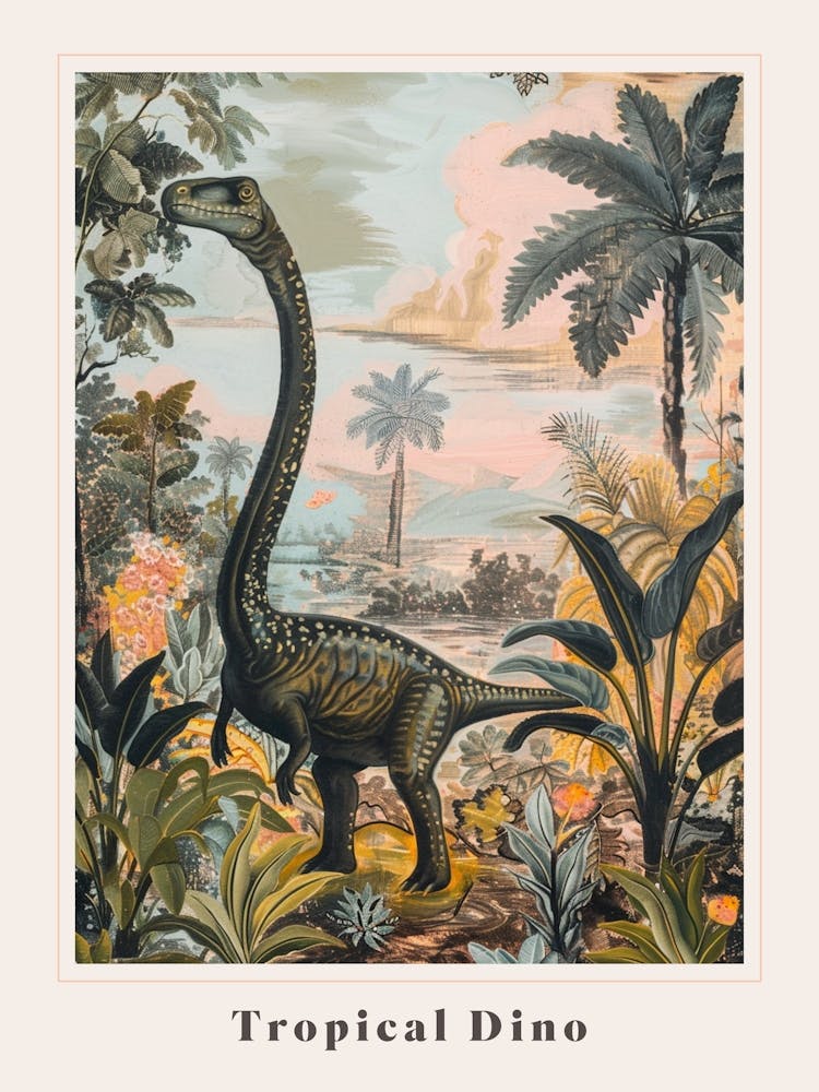 Tropical Dinosaur Painting 1 Poster
