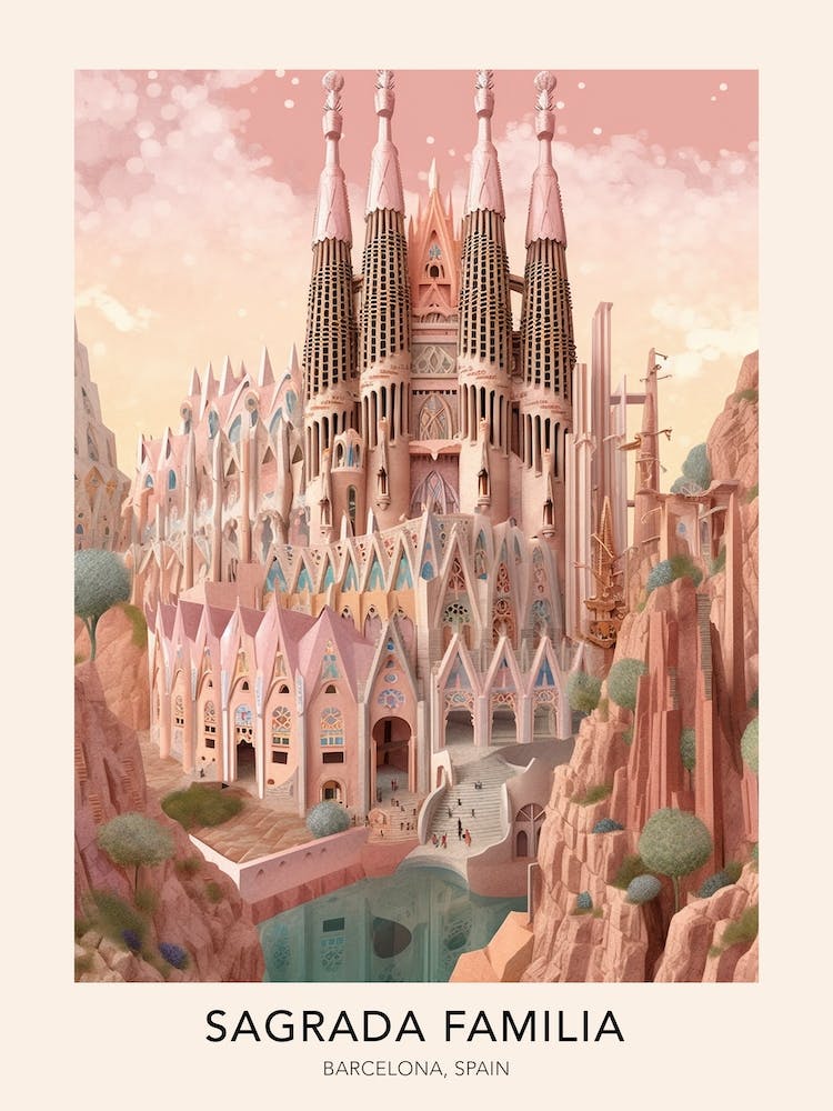 Sagrada Familia Barcelona Spain Travel Poster