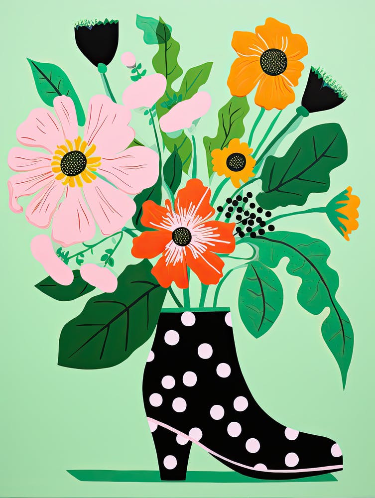 Shoe Bloom Symphony: Floral Footwear Art