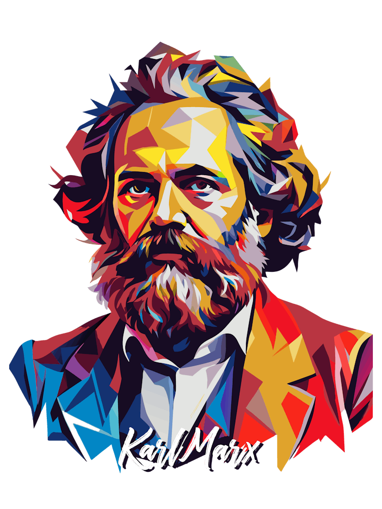 Karl Marx 01 Portrait WPAP Pop Art