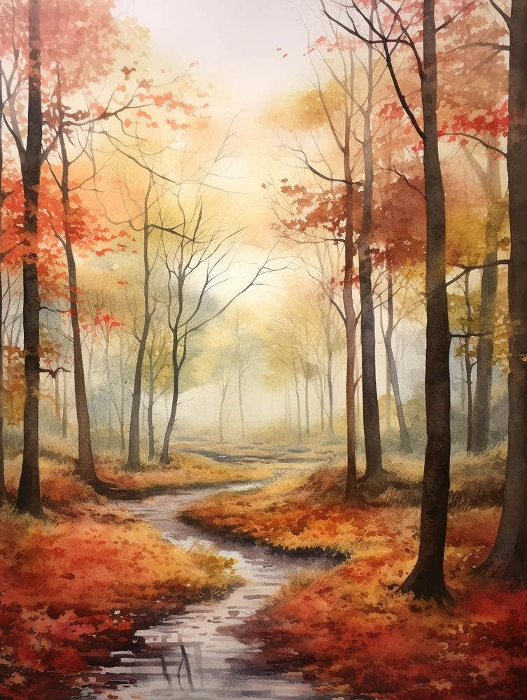 Autumn Forest Landscape The New Forest England 1