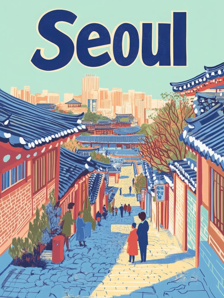 Aihrgdesign A 1970s Inspired Travel Poster For Seoul