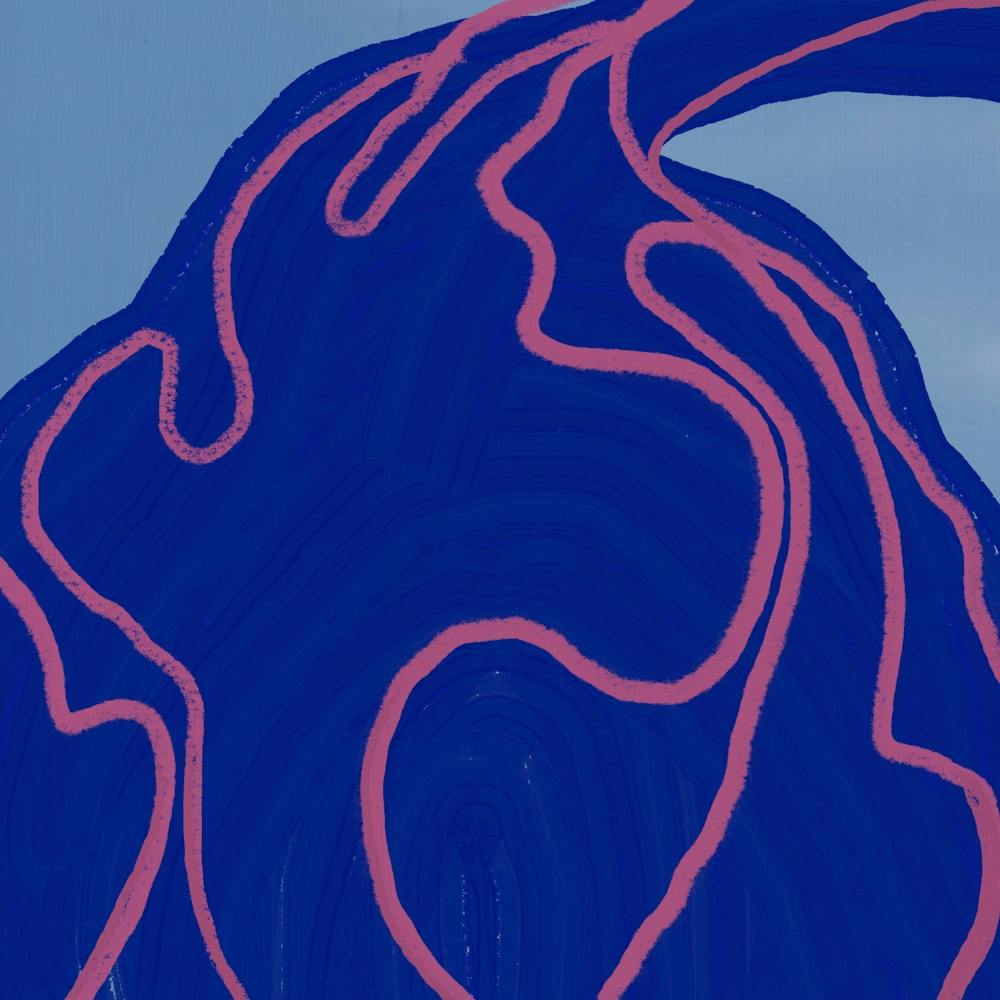 Abstrakte blaue Flamme