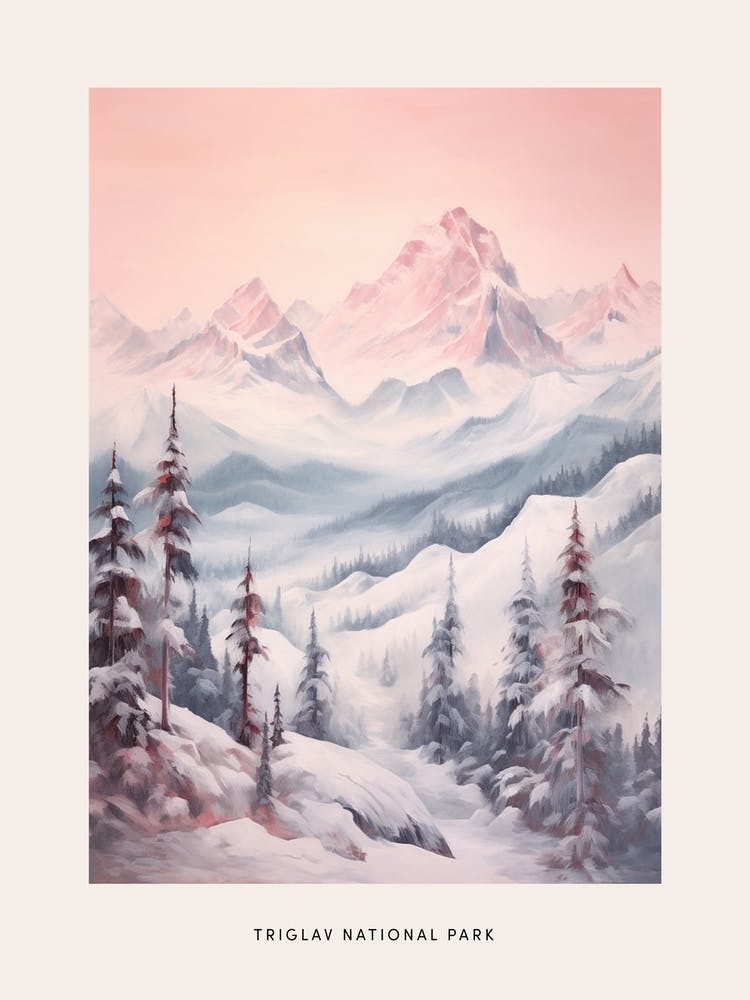 Dreamy Winter National Park Poster  Triglav National Park Slovenia 1