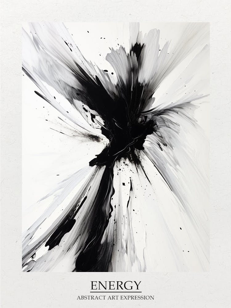 Energy Abstract Black And White 1 Poster