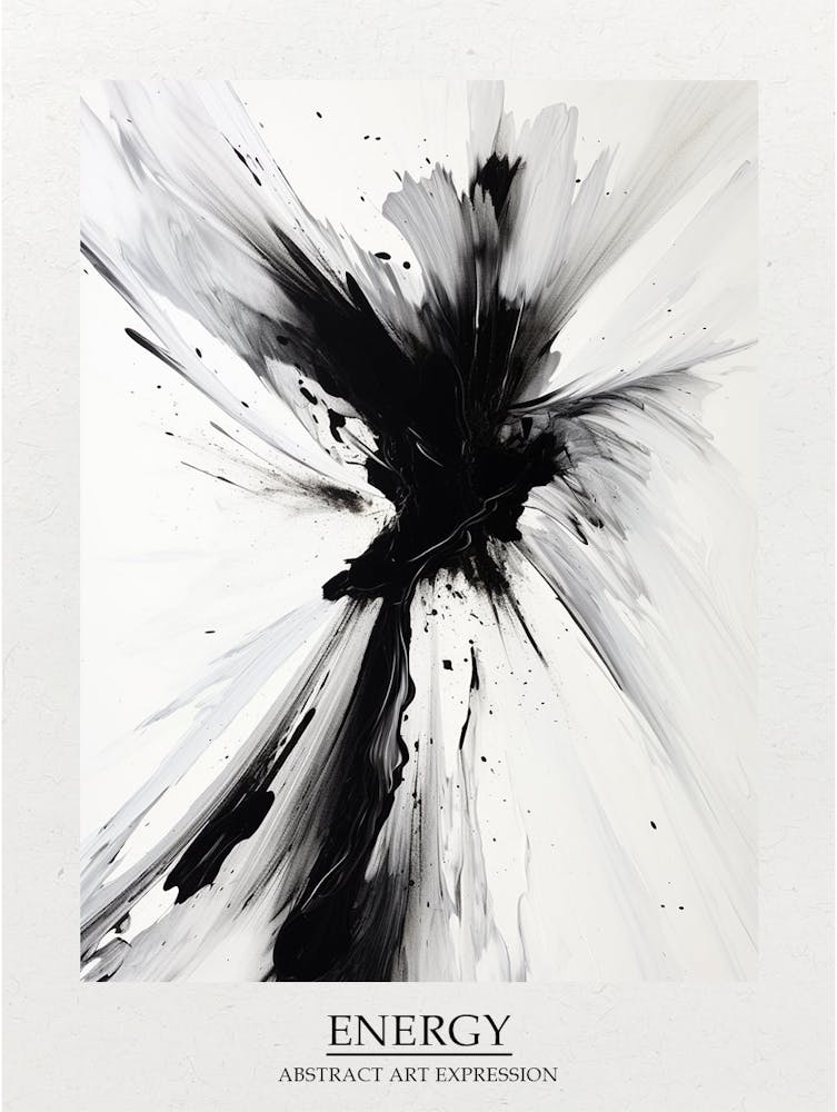 Energy Abstract Black And White 1 Poster