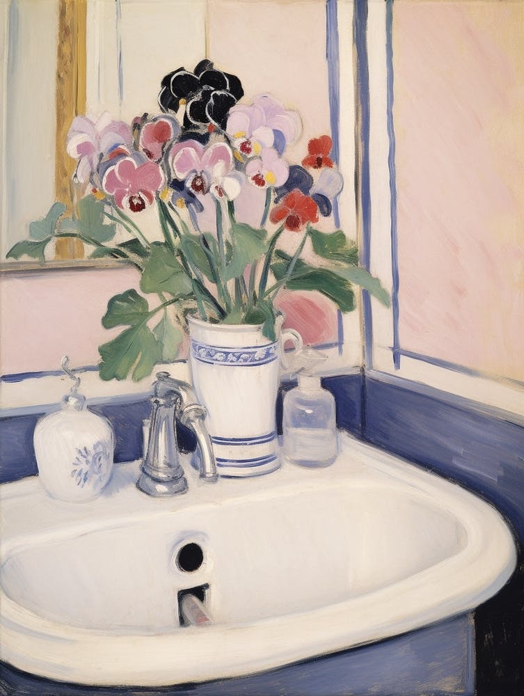 A Vase With Pansy, Flower Bouquet 1