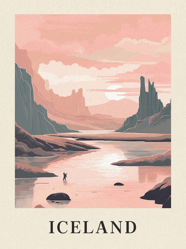 Vintage Travel Poster Iceland 3