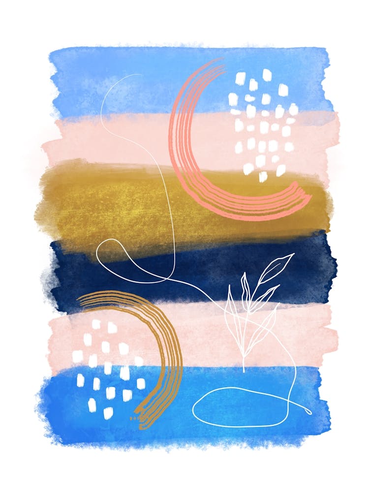 Rayures Abstraites Rose Fard Bleu
