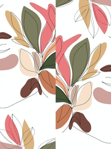 Minimal Line Art Kissing Floral Women