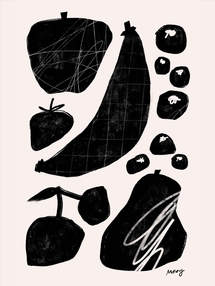 Abstract Fruit White   