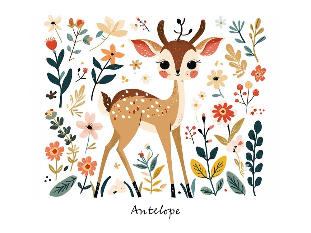 Little Floral Antelope 3 Poster