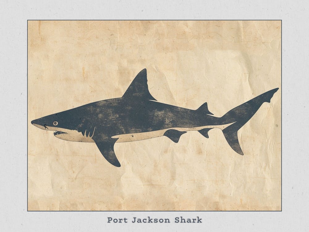 Port Jackson Shark Silhouette 6 Poster